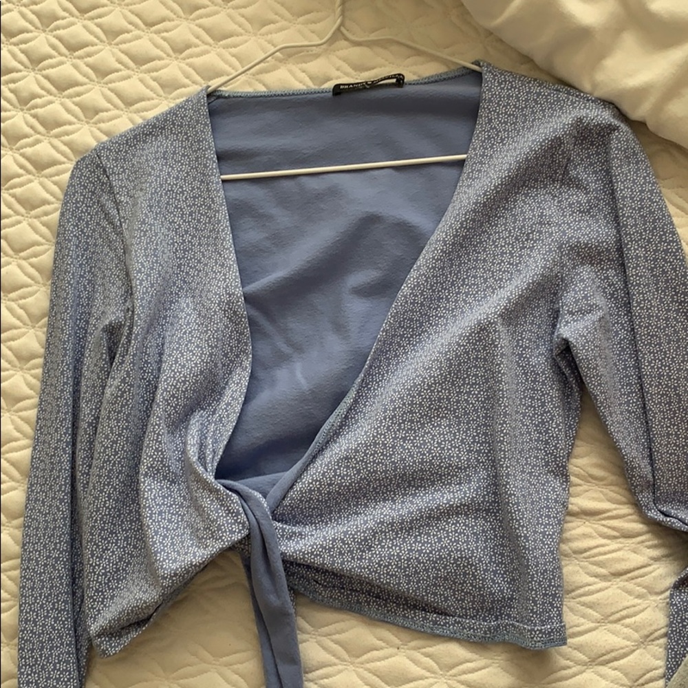 brandy long sleeve cross top